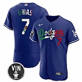 Men's Los Angeles Dodgers #7 Julio Urias Royal Mexico Special Vin Scully Patch Flex Base Stitched Jersey Dzhi,baseball caps,new era cap wholesale,wholesale hats